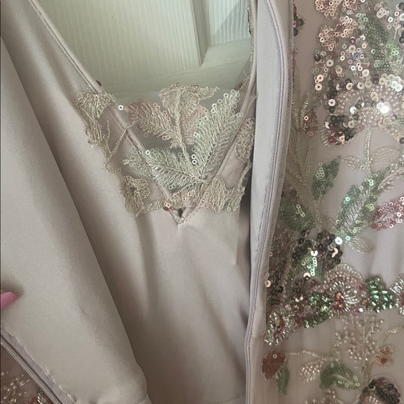 Mac Duggal Pink Floral Sequin Maxi Dress - Picture 13 of 17